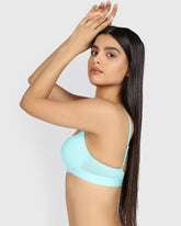 La Senza Remix Lightly Lined Demi Cotton Bra AQUA SPLASH / 34B